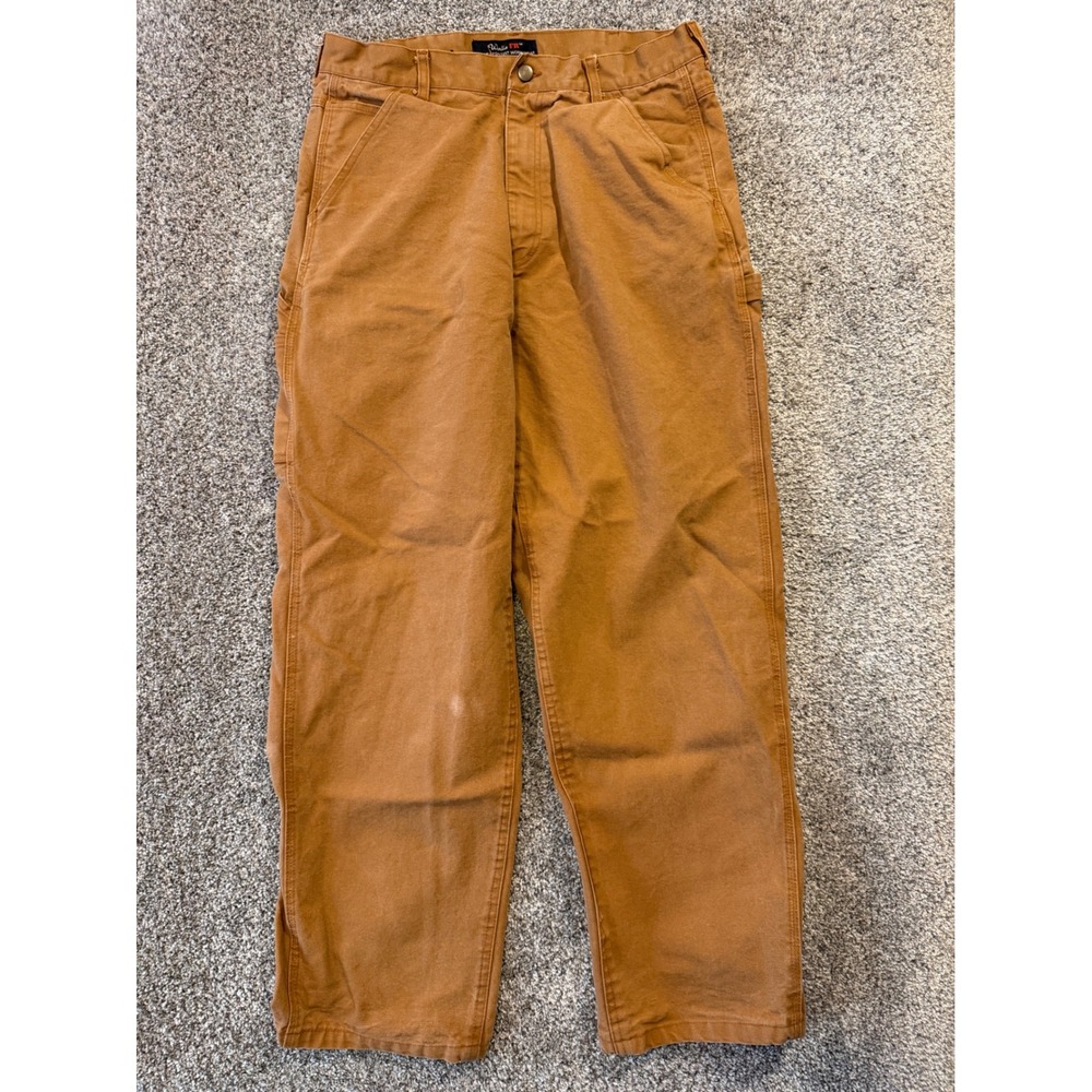 Walls Work Pants Mens 34x32 Brown FR Flame Resistant Duck Canvas Carpenter
